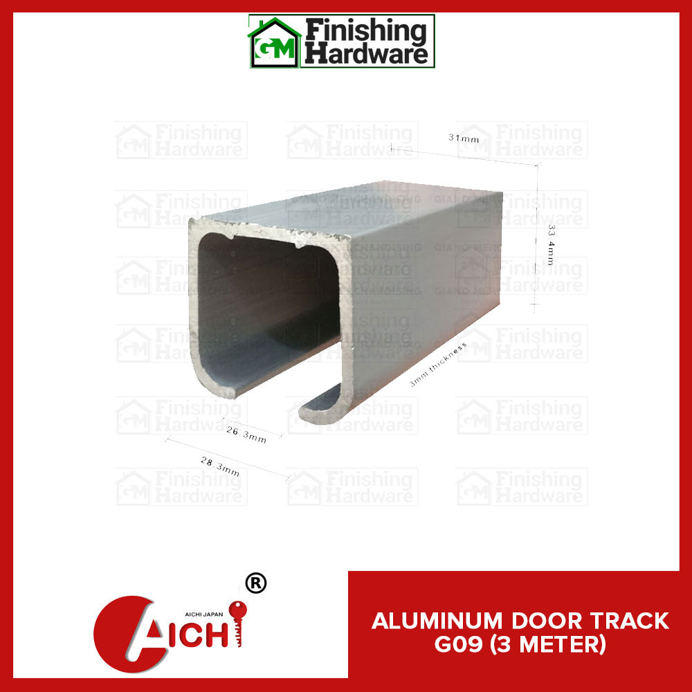 Aluminum G09 Door Track with 280D Nylon Rollers & 3 pcs Wall Bracket