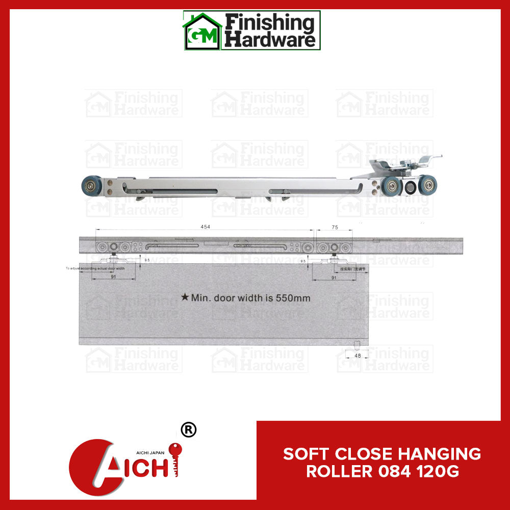 Soft-Close Sliding Door Mechanism Set (G10 2meter Aluminum Track+084 Roller)