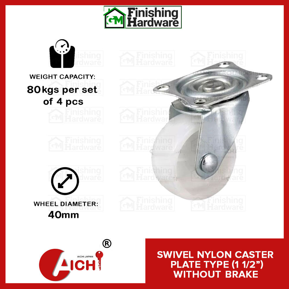 Nylon Caster Plate Type without Brake