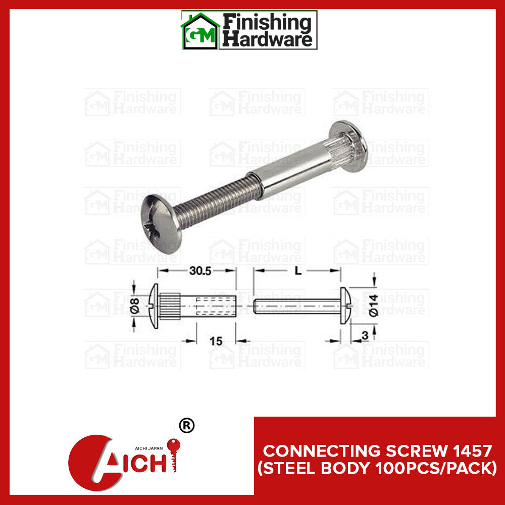 Connecting Screw 1457 Steel Body (100pcs/pack)