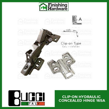 BUCCI Clip-On Hydraulic Concealed Hinge 165A Degree (1pc)