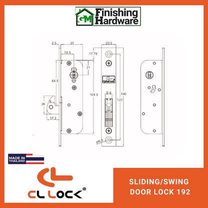 CL LOCK Sliding/ Swing Door Lock 192-L