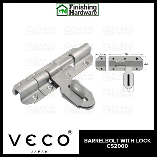 Veco Stainless Barrelbolt with Lock CS2000