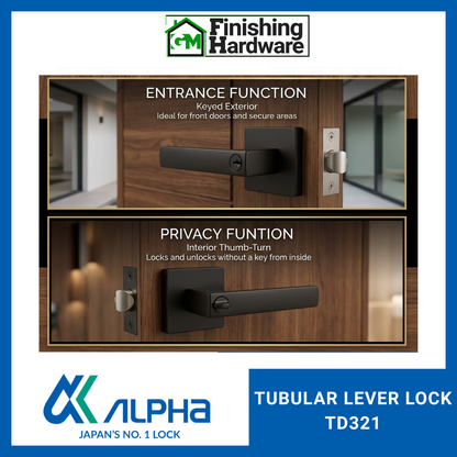 Alpha Tubular Lever Door Lock TD321 and TD329