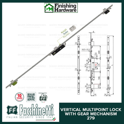 Facchinetti Vertical Multipoint Lock with Gear Mechanism 279