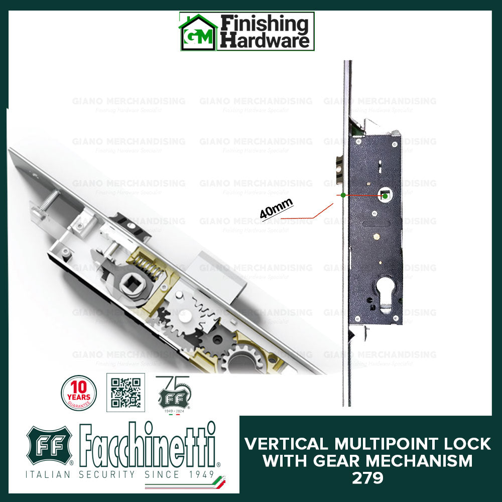 Facchinetti Vertical Multipoint Lock with Gear Mechanism 279