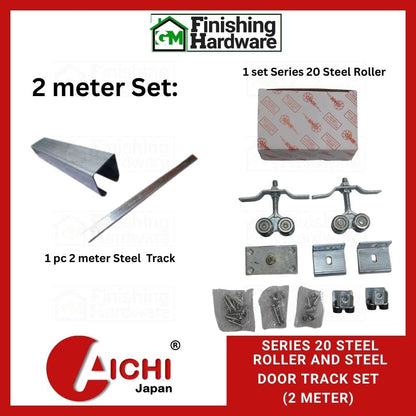 Steel Door Track + Series 20 Roller + 4301 Wall Bracket