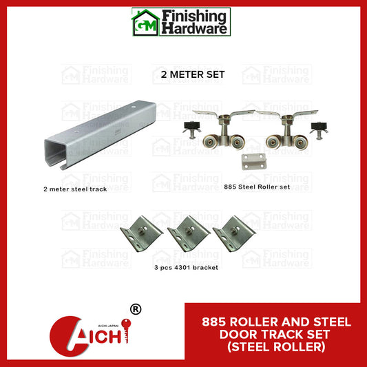 Steel Door Track + 885 ROLLER + Wall Bracket