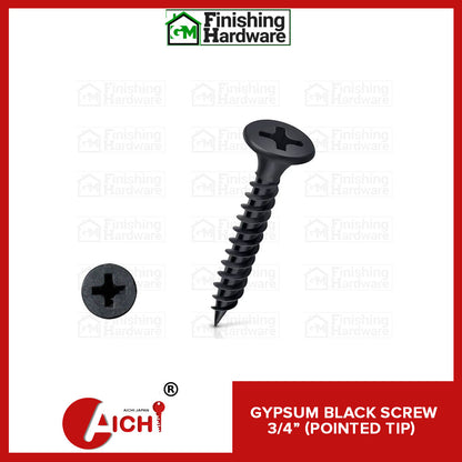 Gypsum Black Screw (Pointed Tip)