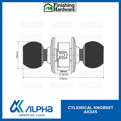 Alpha Cylindrical Knobset AK345 and AK139