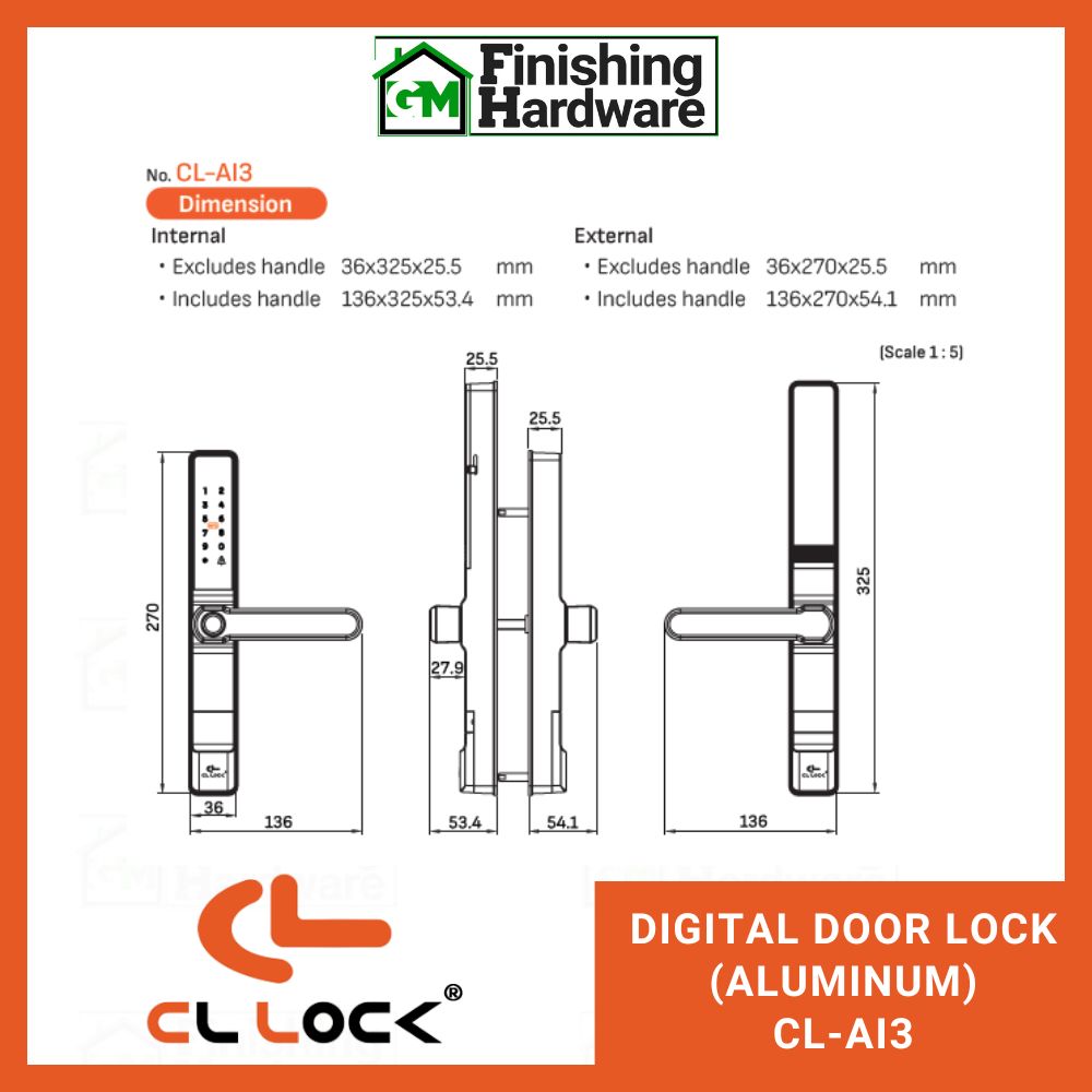 CL Lock Aluminum Swing Door Lock A13