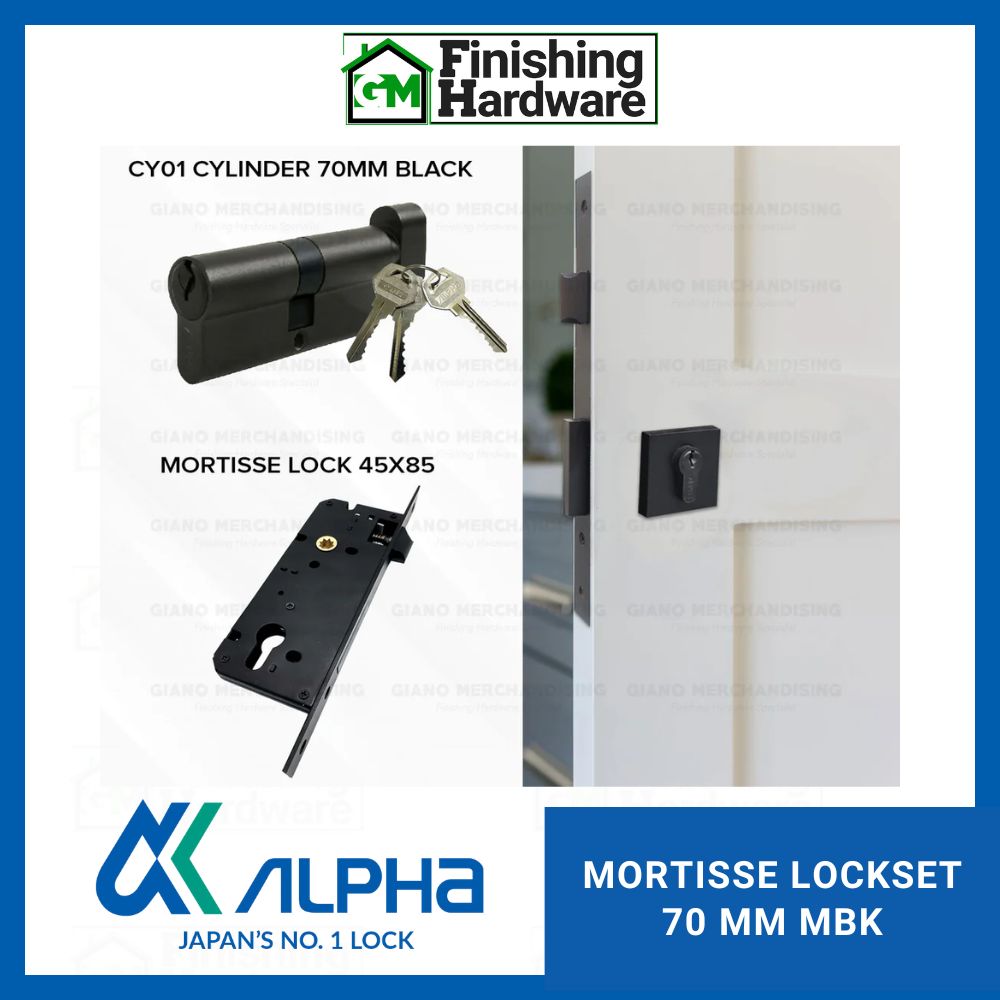 Alpha Lockset Only (Mortisse Lockcase + Cylinder + Escutcheon)