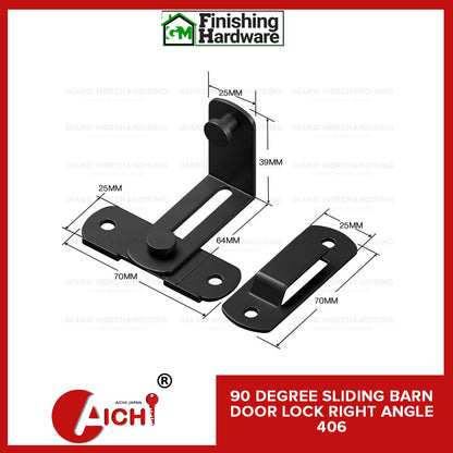 90 Degree Sliding Barn Door Lock Right Angle 406 MBK