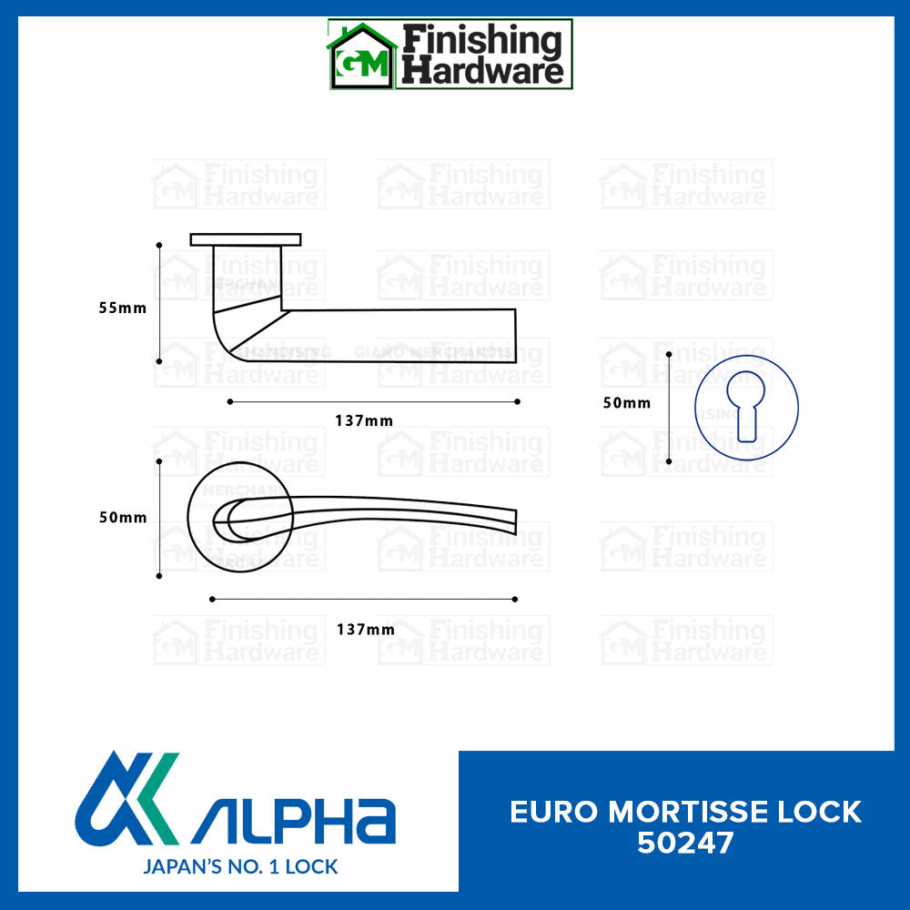 Alpha Euro Mortisse Door Lock 50247