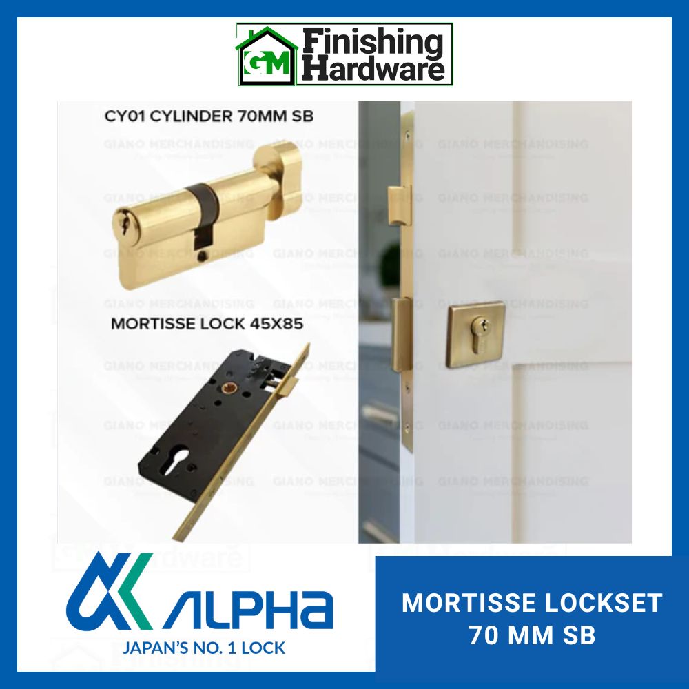 Alpha Lockset Only (Mortisse Lockcase + Cylinder + Escutcheon)