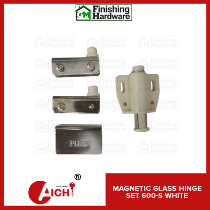 Magnetic Push Glass Hinge Set 600