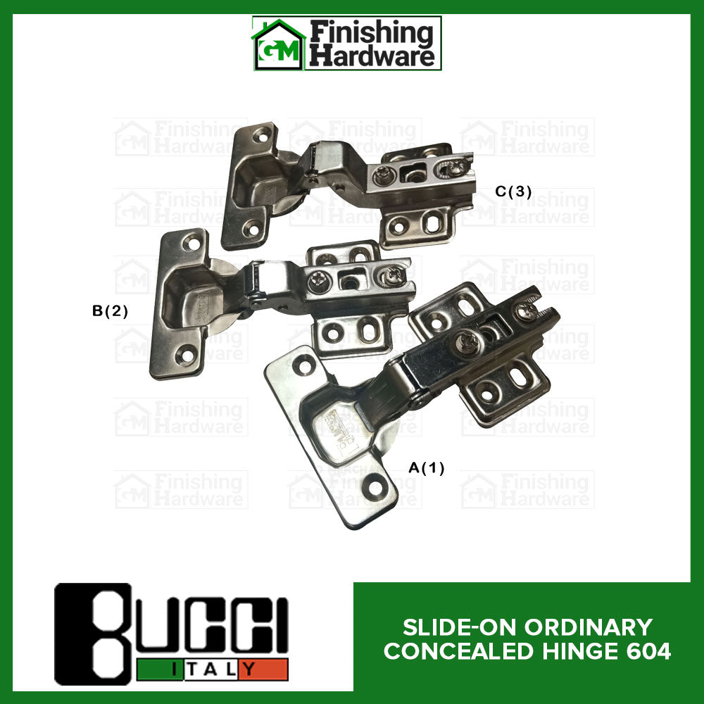 BUCCI Slide-On Ordinary Hinge 604 (2pcs)