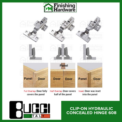 BUCCI Clip-On Hydraulic Concealed Hinge 608(2pcs/pack)