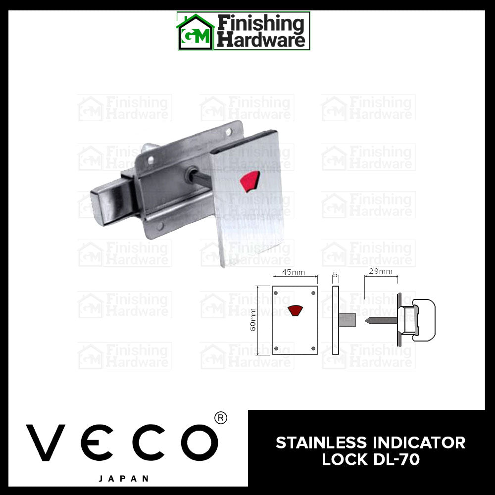 Veco Bathroom Indicator Door Lock DL70 SS