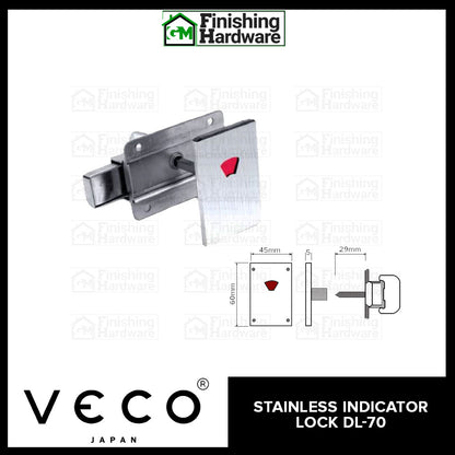 Veco Bathroom Indicator Door Lock DL70 SS