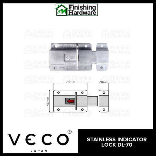 Veco Bathroom Indicator Door Lock DL70 SS