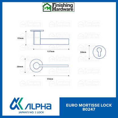 Alpha Euro Mortisse Door Lock 80247