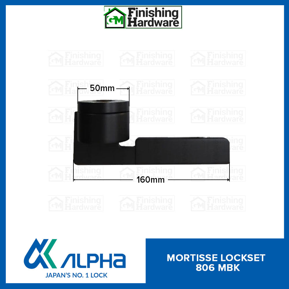 Alpha Mortisse Door Lockset 806 MBK