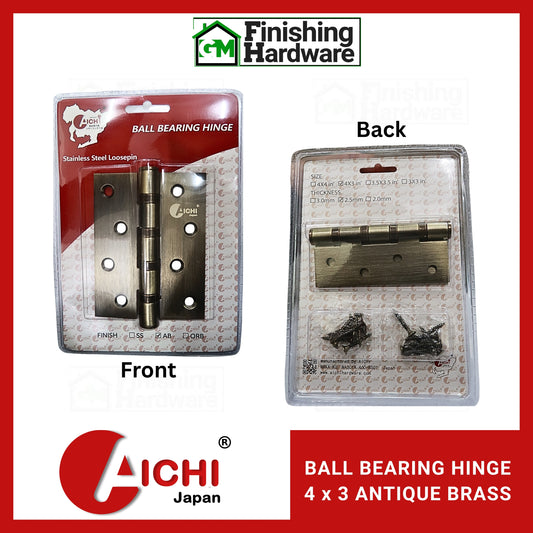 Aichi Stainless Steel Ball Bearing Hinges 4x3x2.5mm Antique Brass
