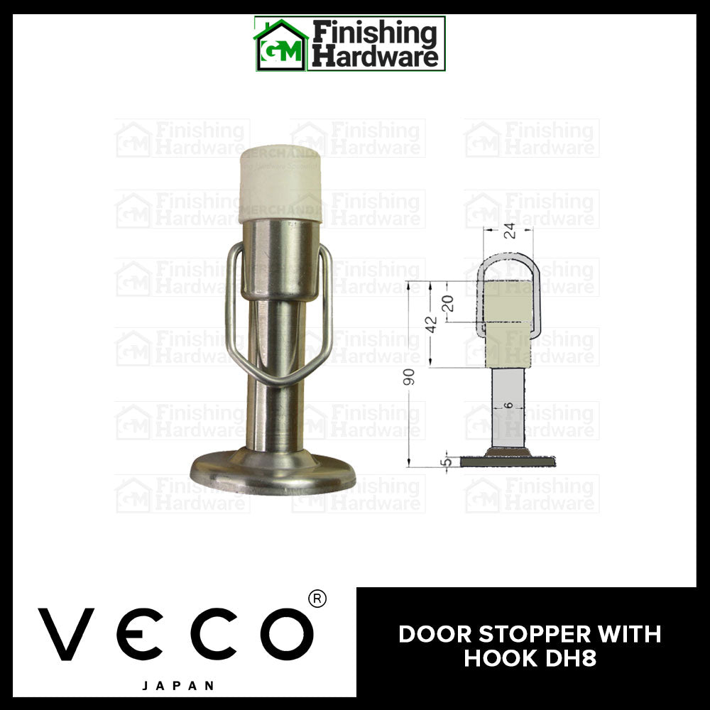 Veco Stainless Door Stopper with Hook DH-8