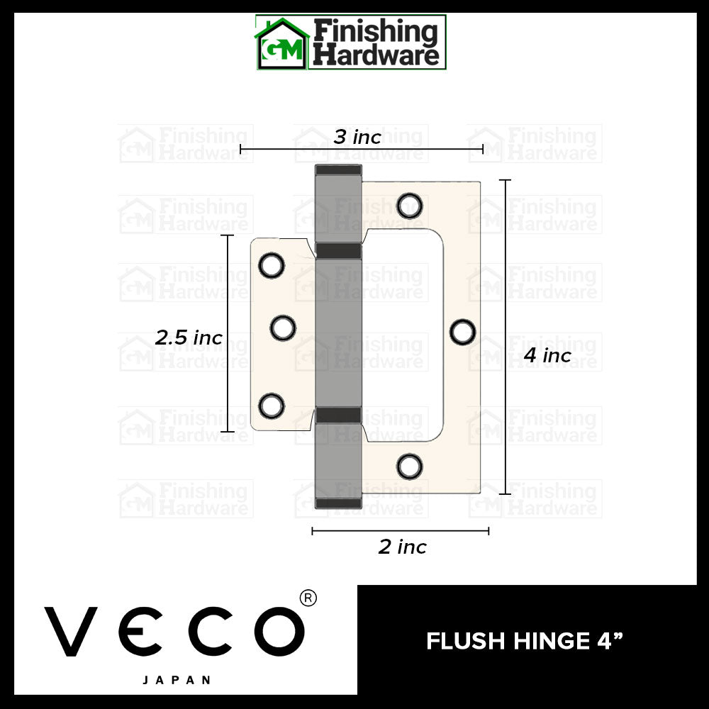 Veco Flush Hinge 4"