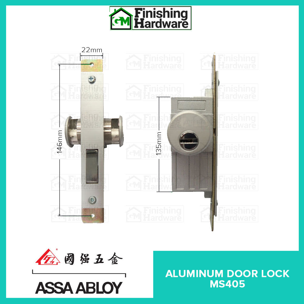 Al40s Lock Set Assa Abloy Aluminum Door Lock MS405 – GM Finishing Hardware