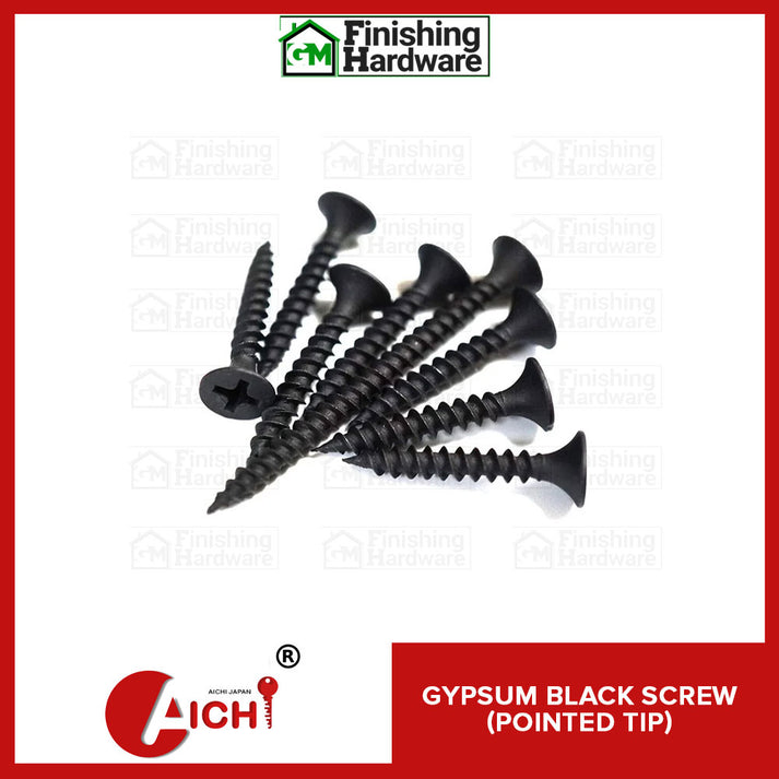 Gypsum Black Screw (Pointed Tip) – GM Finishing Hardware