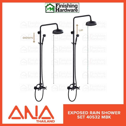 ANA Exposed Rain Shower set 40532 MBK