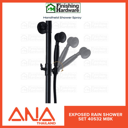 ANA Exposed Rain Shower set 40532 MBK