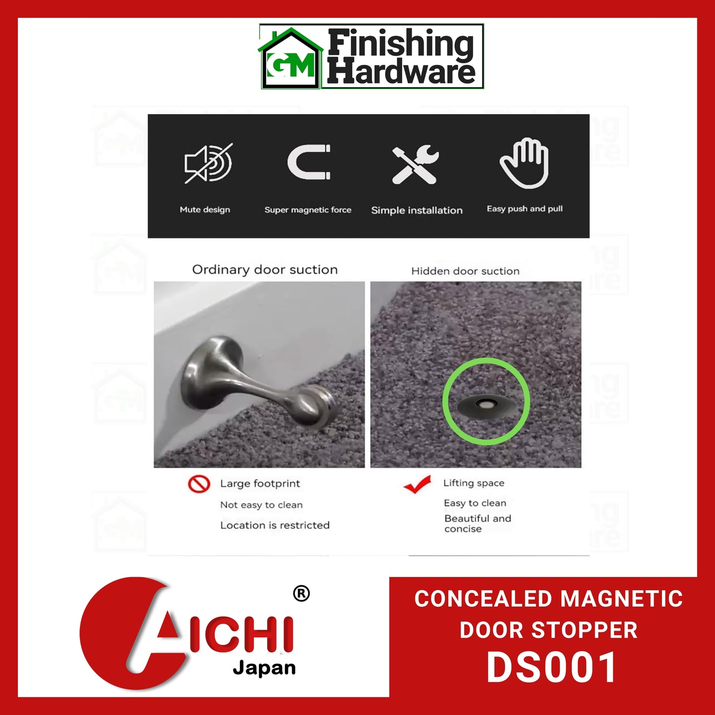 Concealed Magnetic Door Stopper DS001